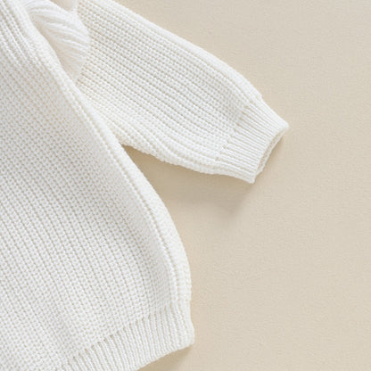 Baby Toddler Girls Sweater Solid Color Ruffle Long Sleeve Knit Spring Autumn Clothes Knitwear Pullover Top