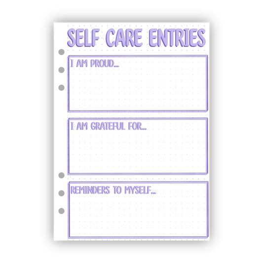 Self Care Entries