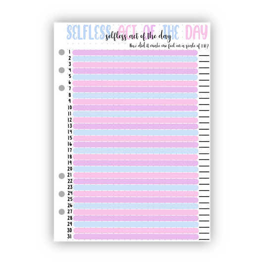 Selfless Act Of The Day Tracker