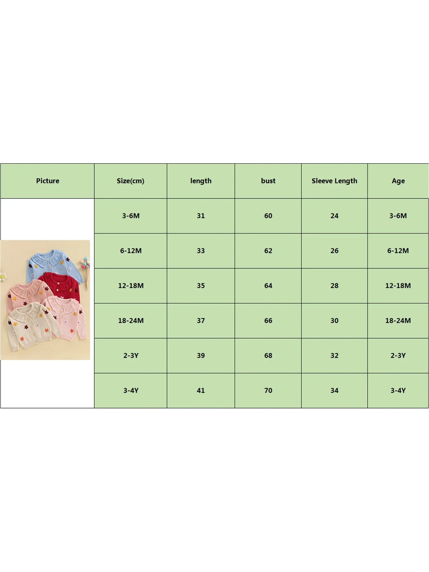 Baby Toddler Girls Cardigan Sweater 3D Flower Design Button Down Long Sleeve Knitted Top