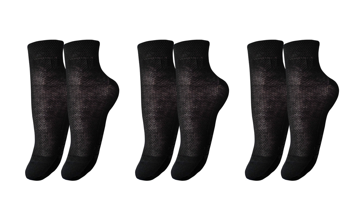 tittimitti® 100% Organic Mercerized Cotton "Filo di Scozia" Women's Socks.  3-Pack. Made in Italy.