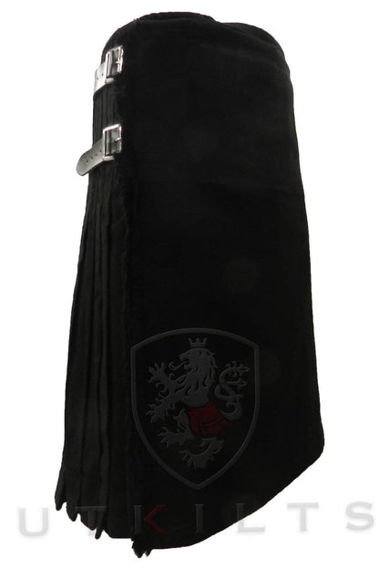 Traditional Kilt - Lochmore, Solid Black Acrylic