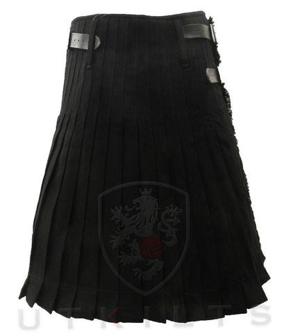 Traditional Kilt - Lochmore, Solid Black Acrylic