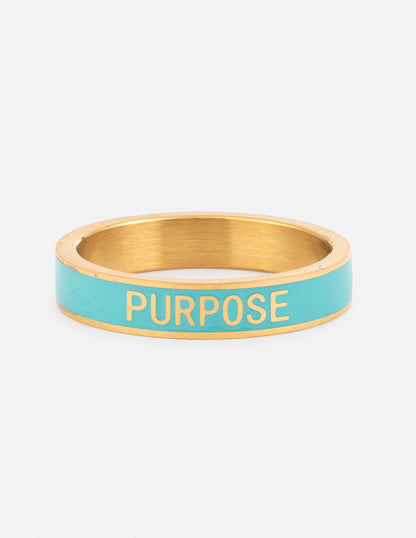 Teal Enamel Purpose Ring