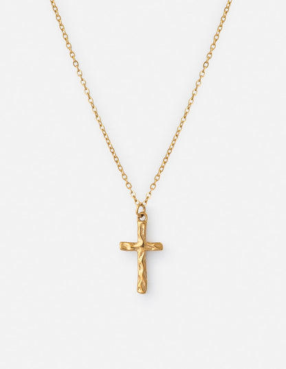 Textured Cross Necklace