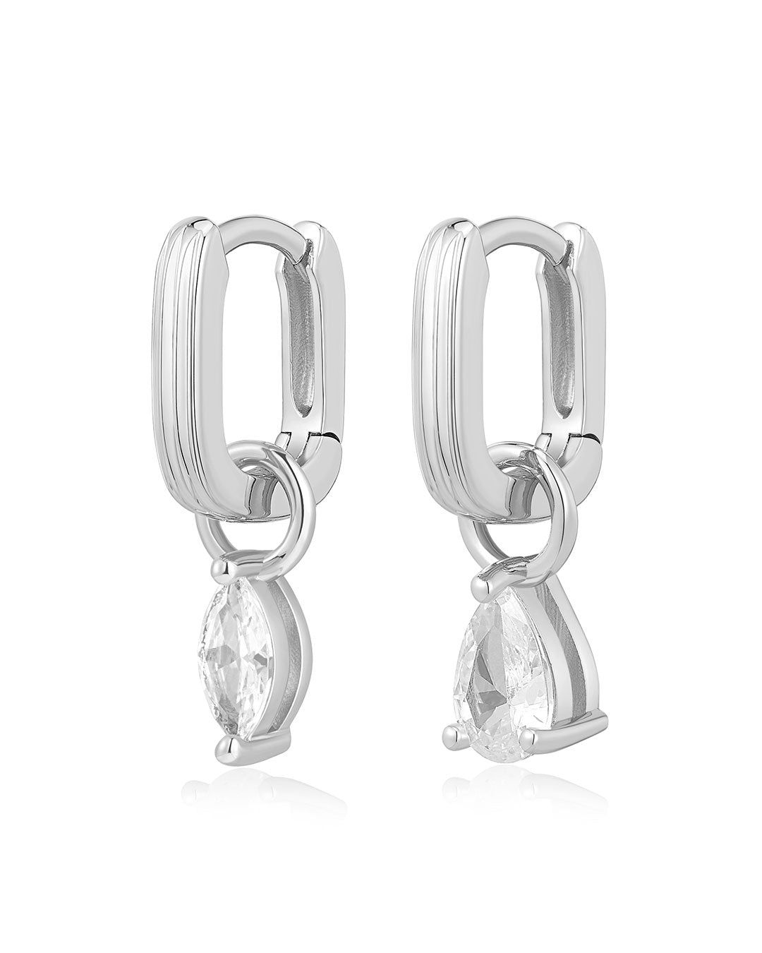 Mini Ridged Chain Link Stone Huggies