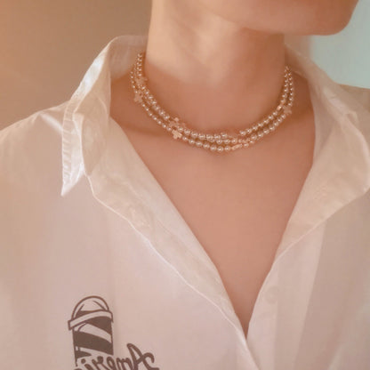 Triple Layers Of Blessings Cross Necklace