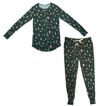 ADULT Mommy Woodland Christmas PJ Set