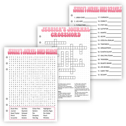 Jessica's Journal Activity Pages