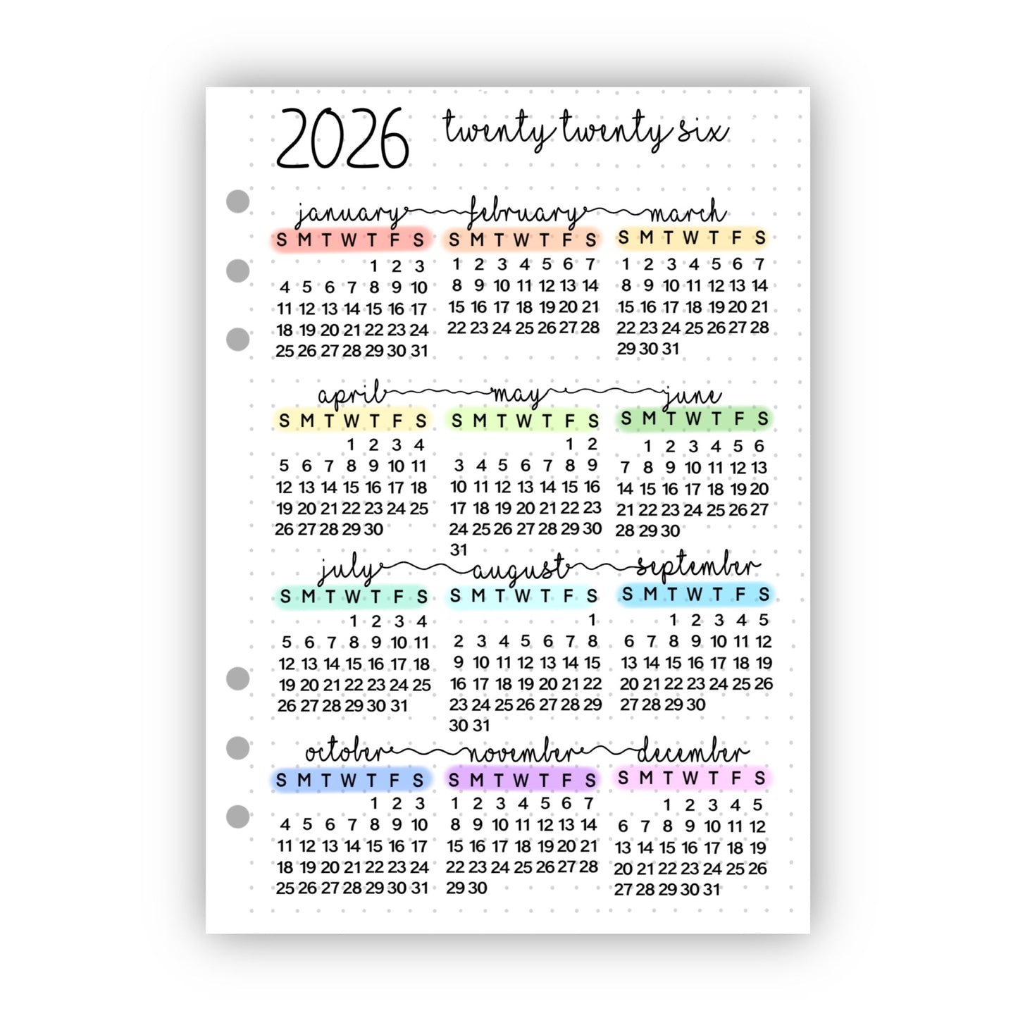 2026 Calendar