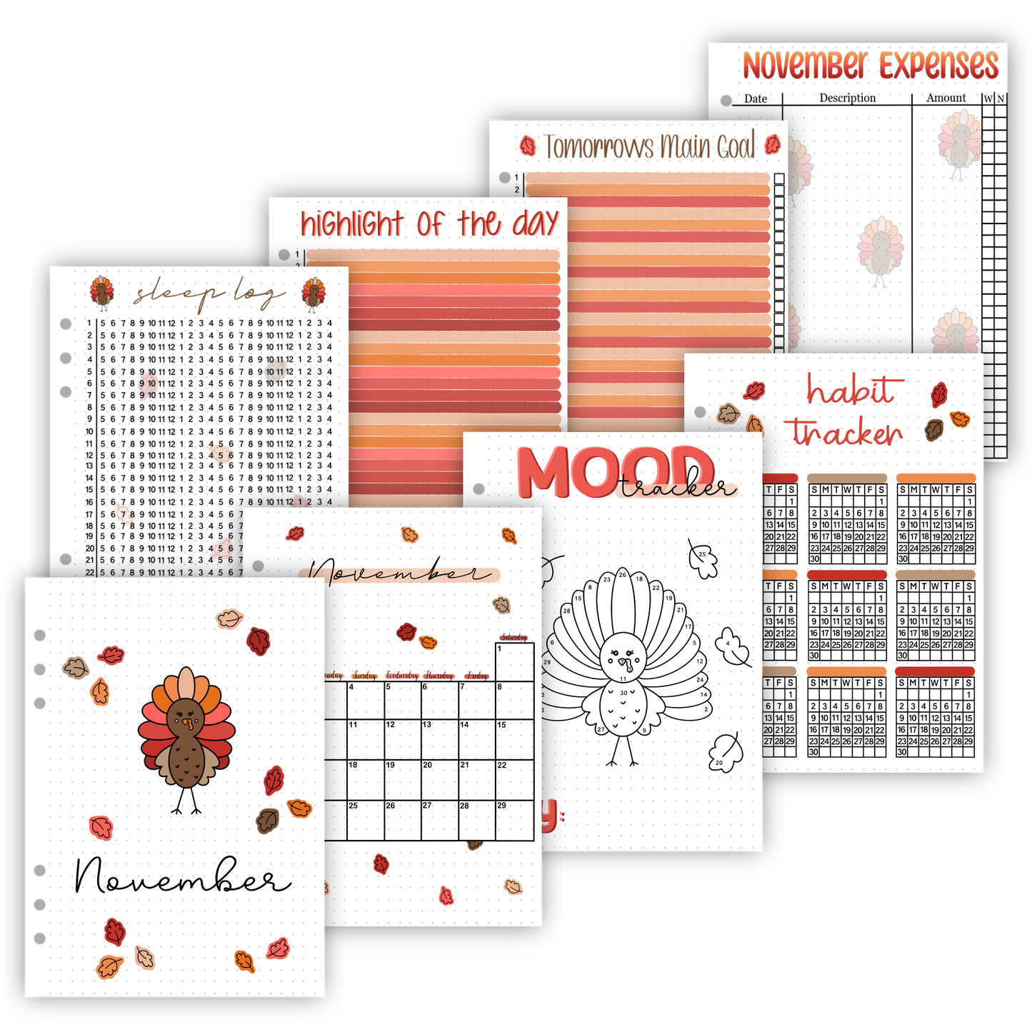 2025 Monthly Holiday Page Sets