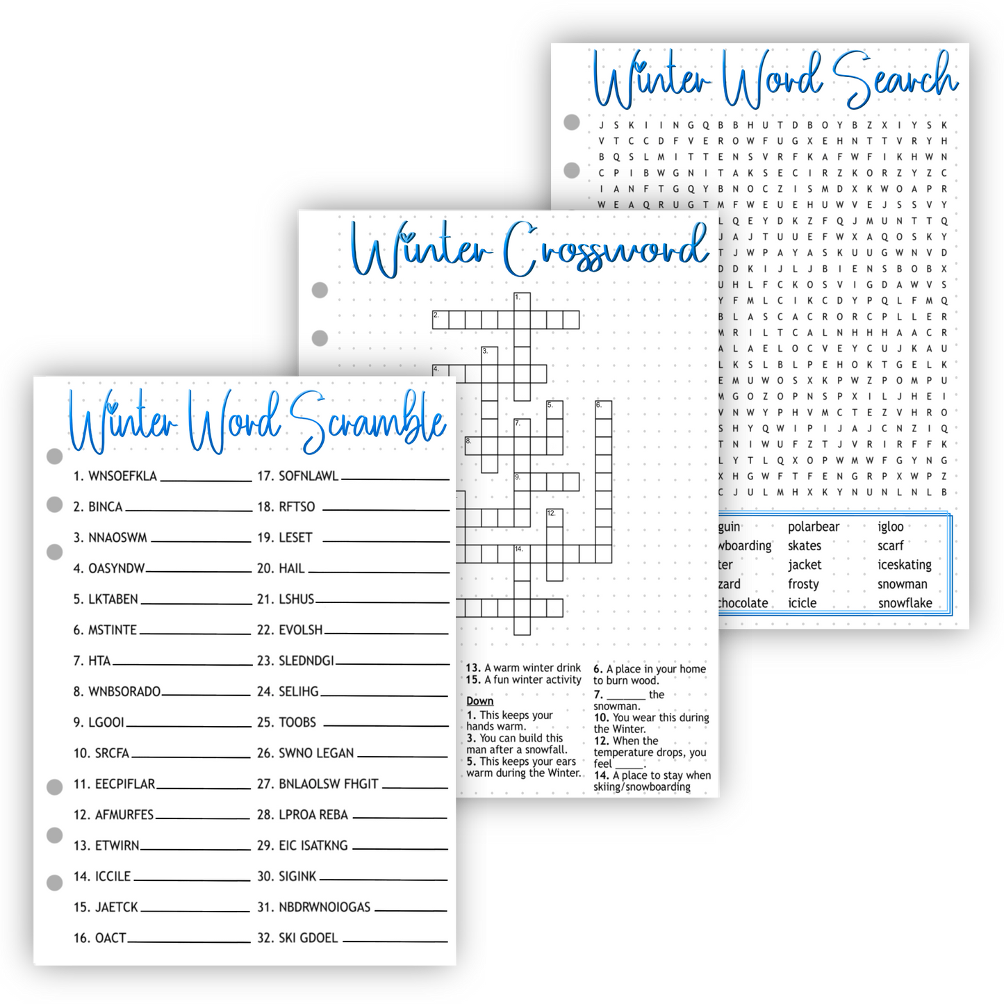 Winter Activity Pages