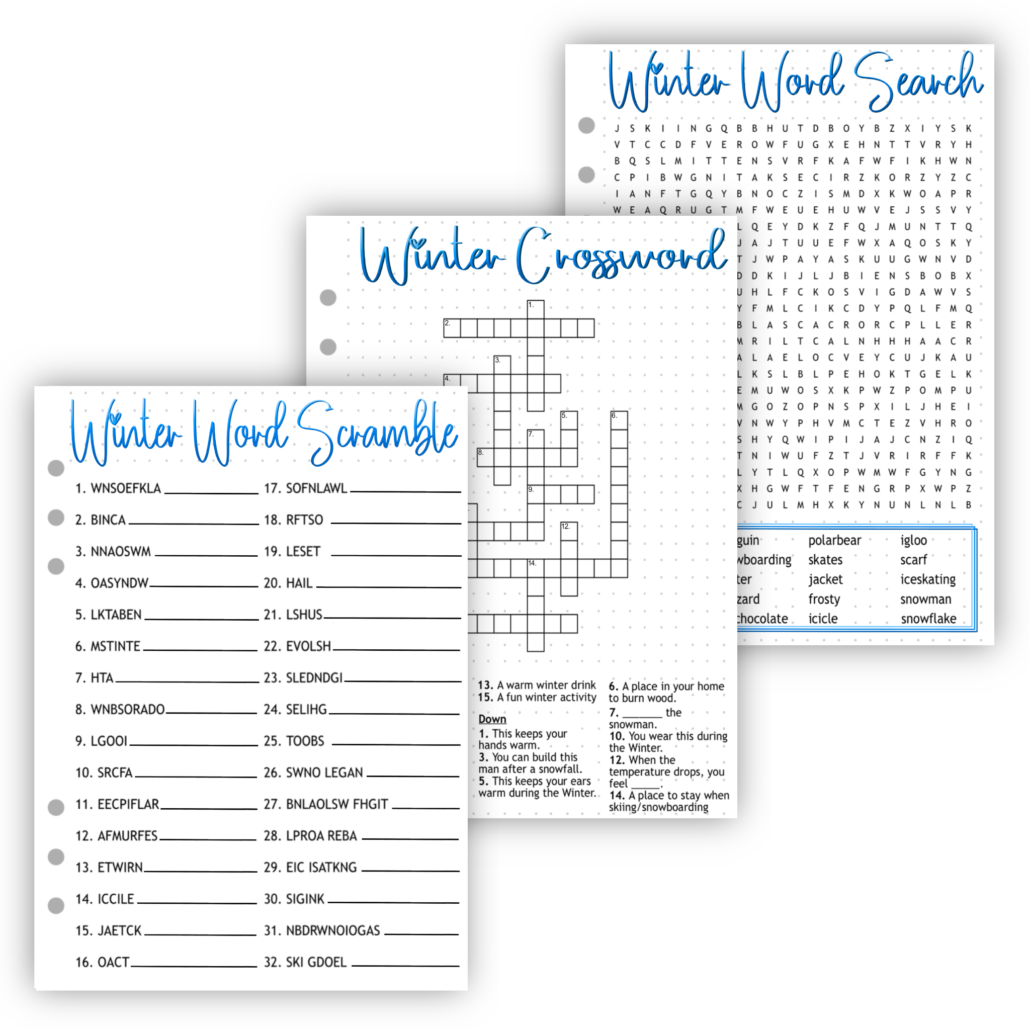 Winter Activity Pages