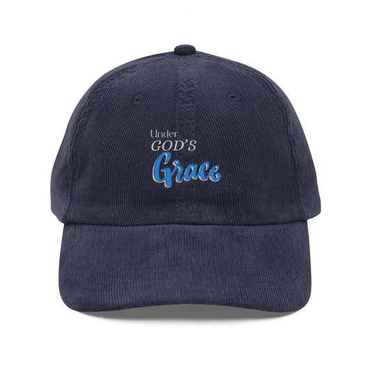 Under Gods Grace, Vintage Embroidered  Corduroy Hat