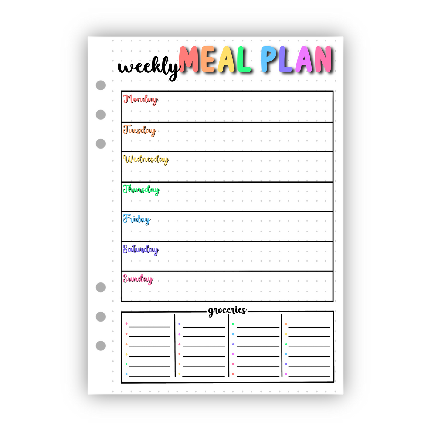 Weekly Meal Plan Tracker