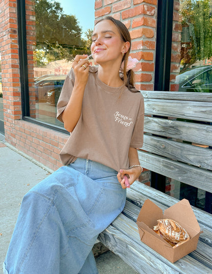 What a Friend in Jesus Brown Unisex Tee