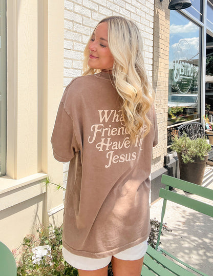 What a Friend in Jesus Brown Unisex Tee