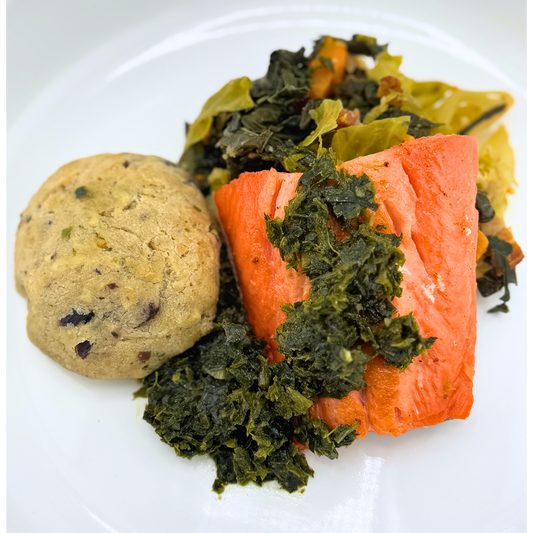 Wild-Caught Smoked Salmon & Hash w. Dandelion Pesto