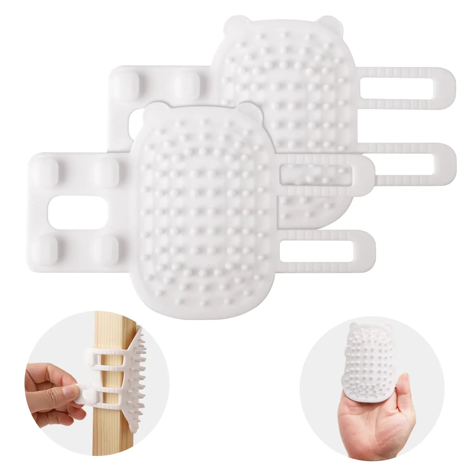 2pcs Self Cleaning Cat Brush 2-in-1 Tickling Comb Pet Brush Pet Tickling Artifact Cat Grooming Shedding Brush Cat Corner Scartcher for Short/Long Hair Cats Dogs (White)