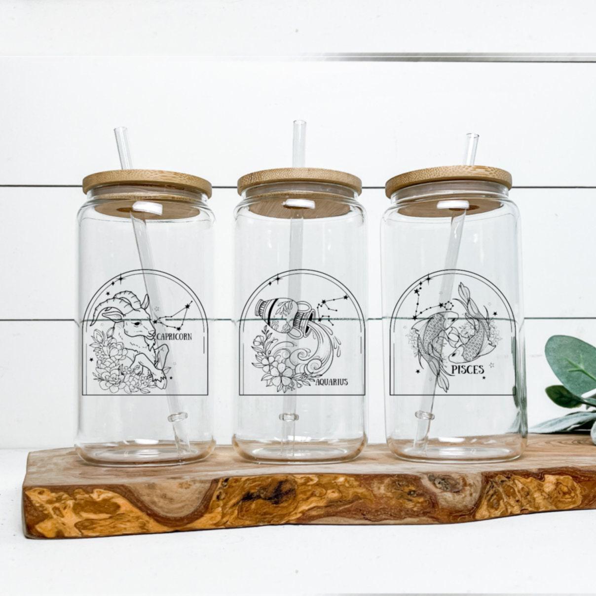 Zodiac Glass Cup with TWO signs