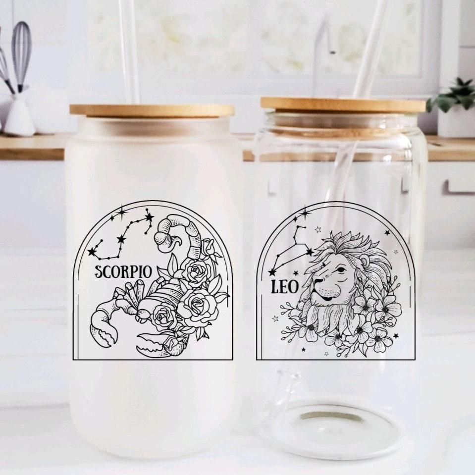 Zodiac Glass Cup with TWO signs