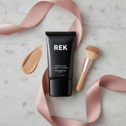 Light Nude | Mineral Liquid Powder Foundation with SPF 15 | REK Cosmetics