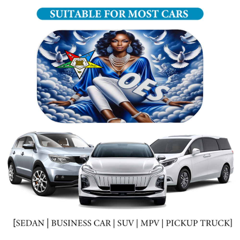 Blue Sky, OES, Sisterhood, Eastern Star, Sorority, Sistar Car Sunshade Umbrella Lightweight and Portable Cover Foldable Auto Protection Accessories