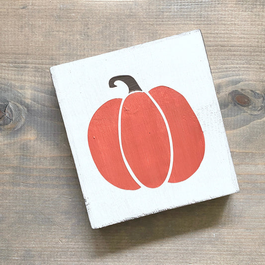 Pumpkin fall sign, 6 x 6in
