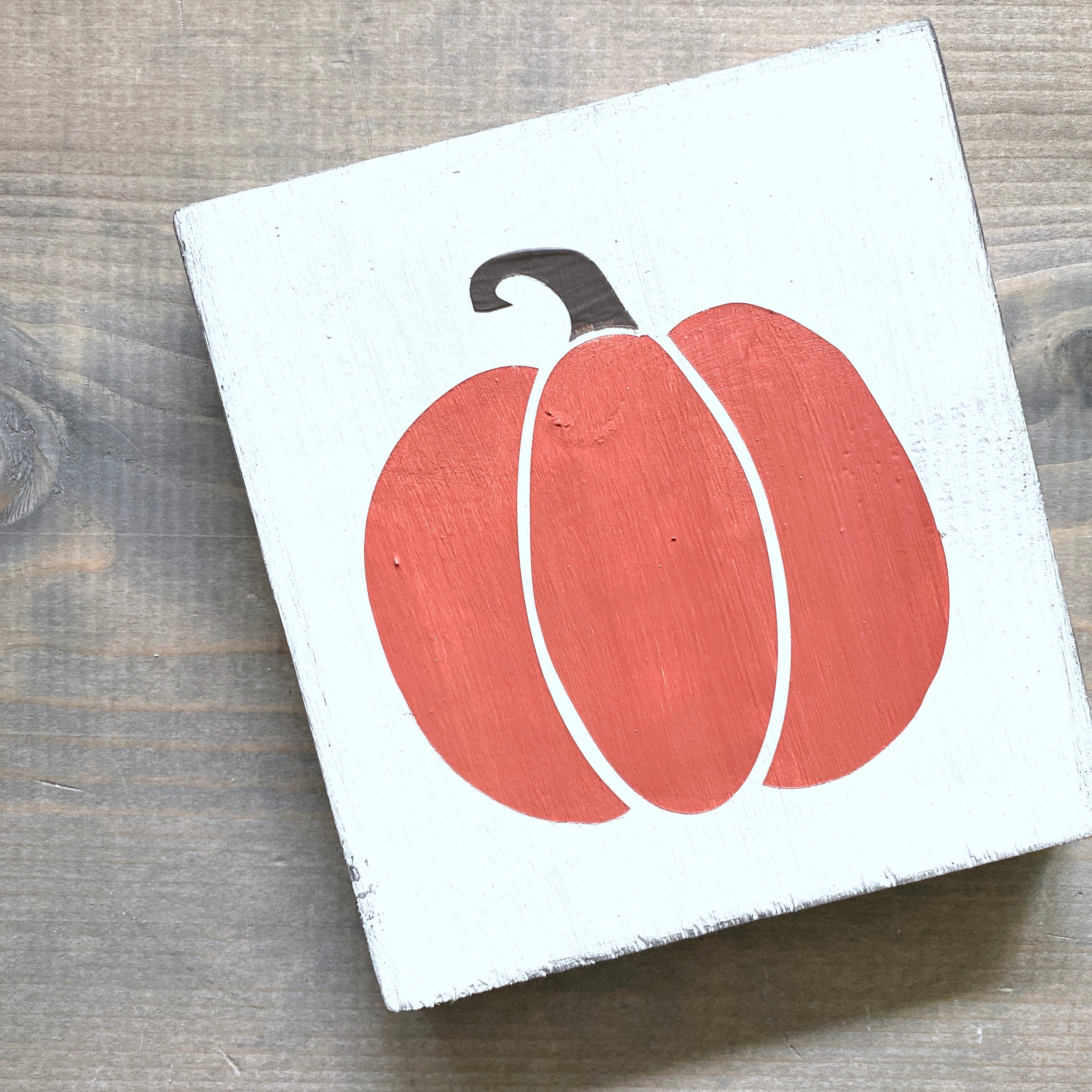 Pumpkin fall sign, 6 x 6in