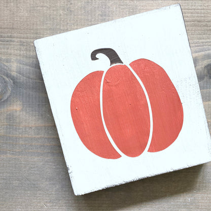 Pumpkin fall sign, 6 x 6in
