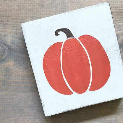 Pumpkin fall sign, 6 x 6in