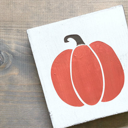 Pumpkin fall sign, 6 x 6in