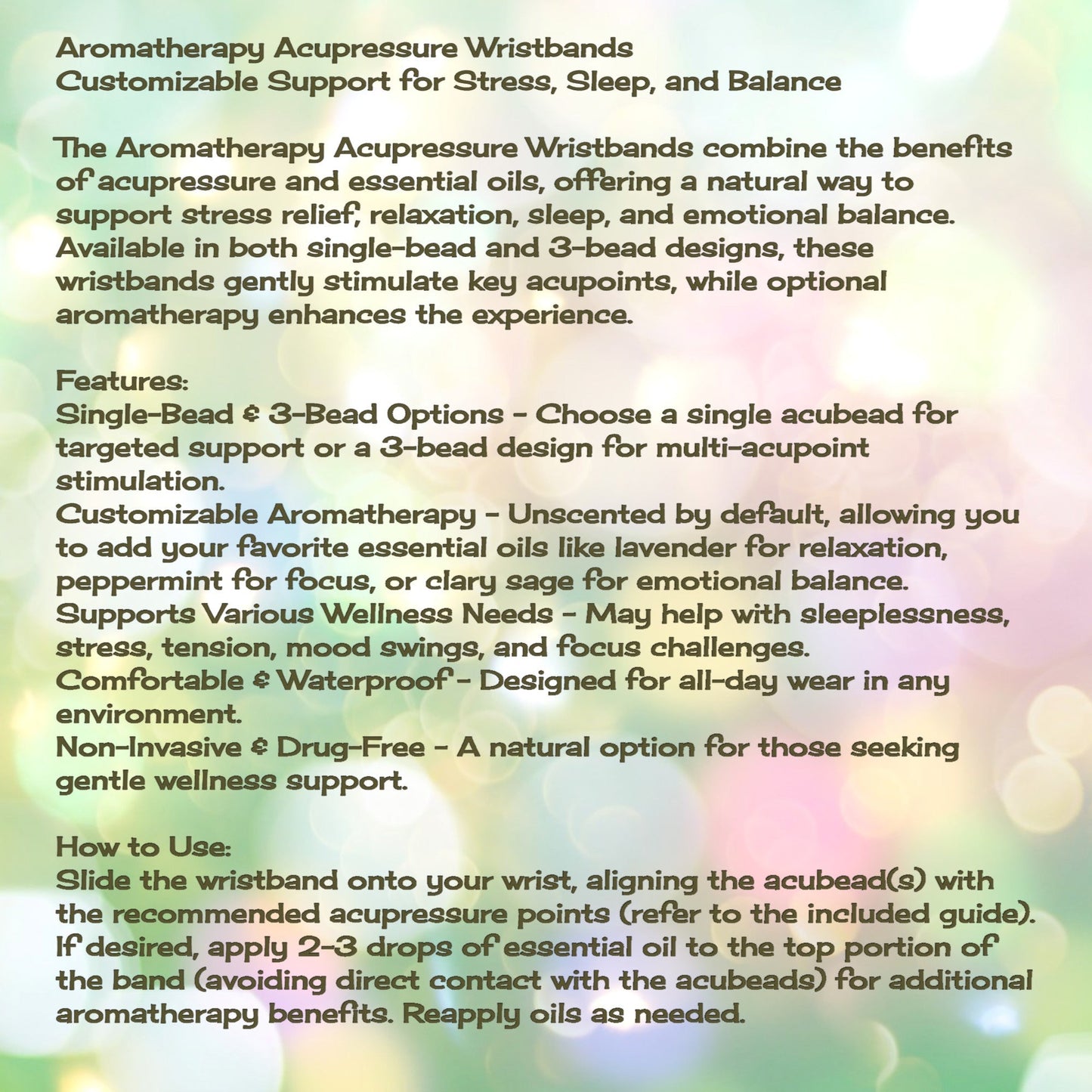 Stress Relief Bracelet – Focus & Emotional Balance, Slip-On Aromatherapy