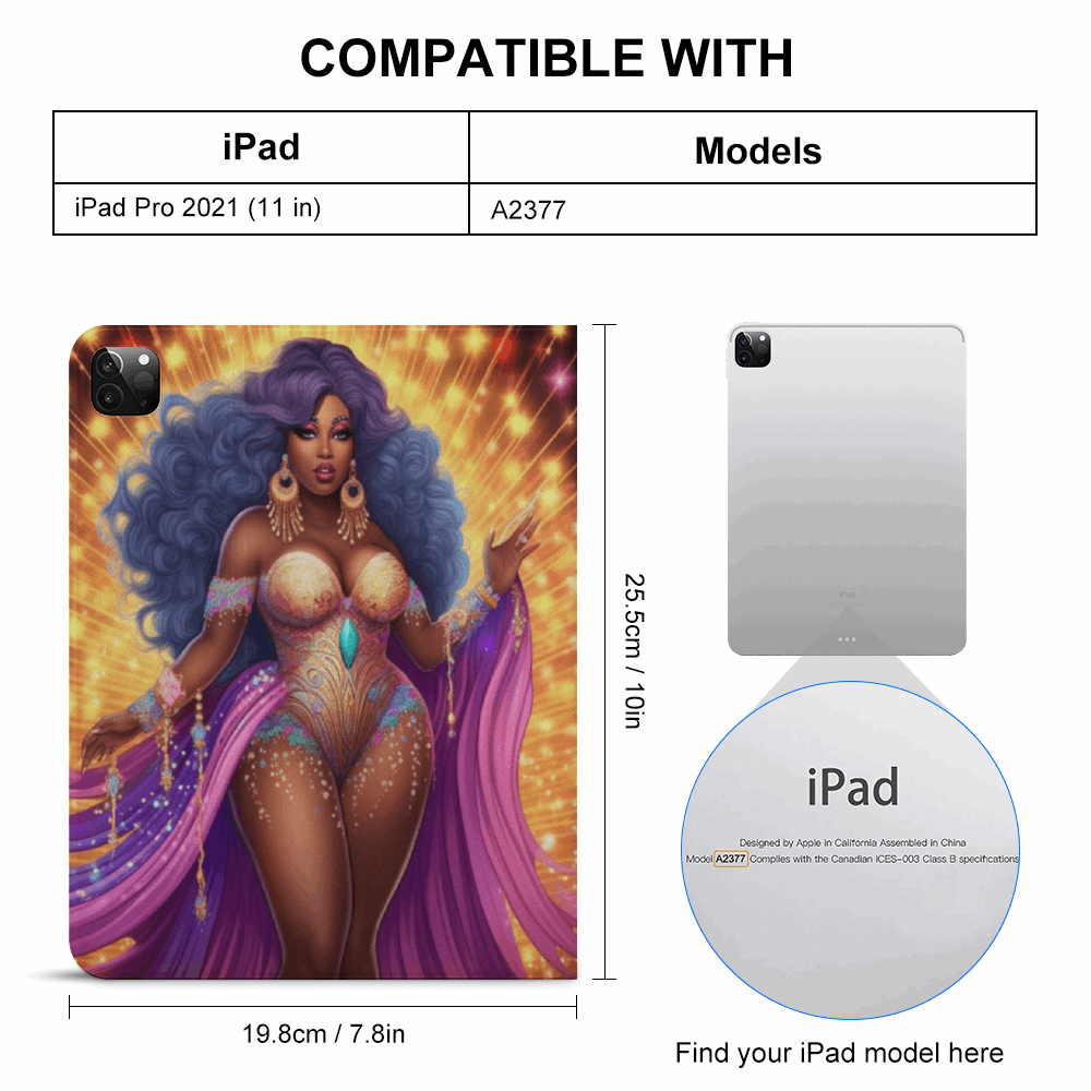 African American Women IPad Case with Apple Pencil Holder for iPad 2020 iPad Pro 2020/2021 and iPad 2020 Air4