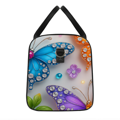 Butterflies Tote Bag – Stylish Travel Luggage with Gemstone Butterfly Design