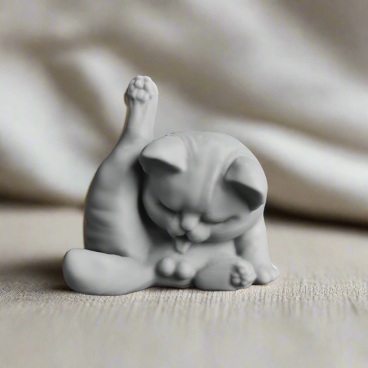Grooming Cat Figurine