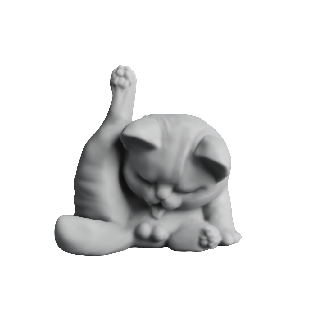 Grooming Cat Figurine