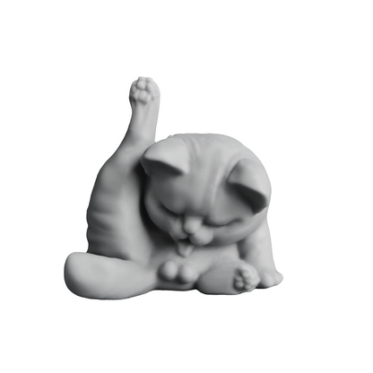 Grooming Cat Figurine