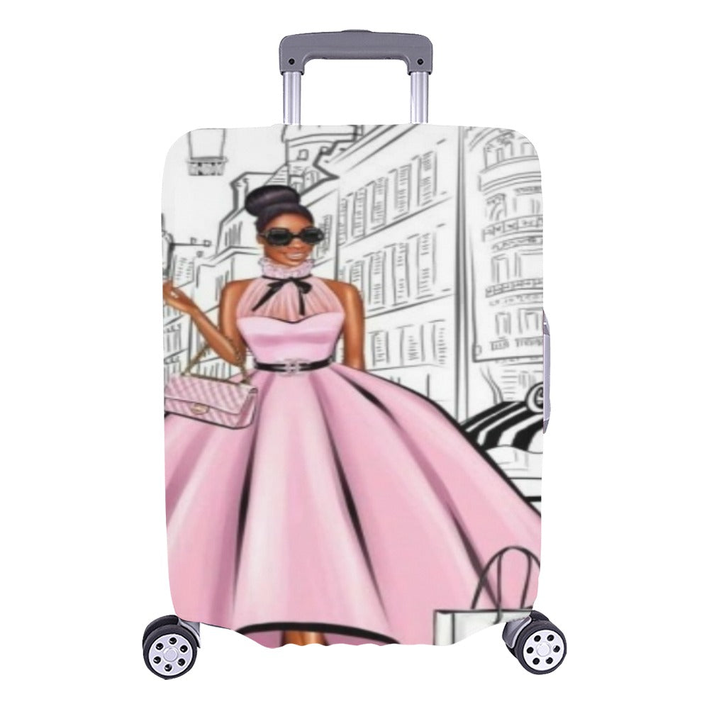 Pink & Blue Paris Dreams Luggage Set, Luggage Cover, Tote Bag