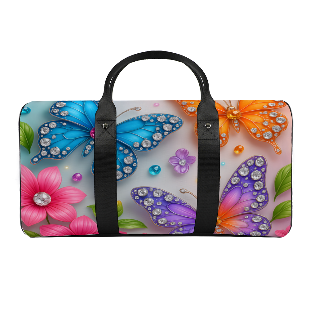 Butterflies Tote Bag – Stylish Travel Luggage with Gemstone Butterfly Design