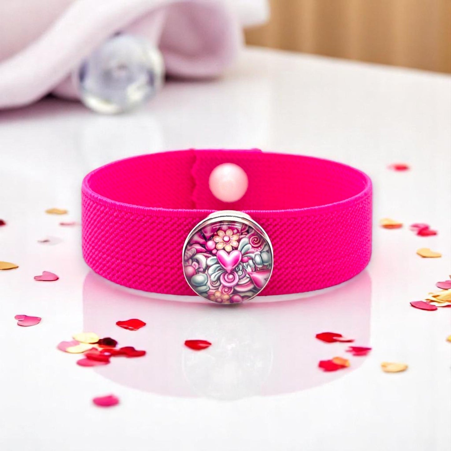 Anxiety Bracelet – Calm & Mood Support, Pebble Heart Charm