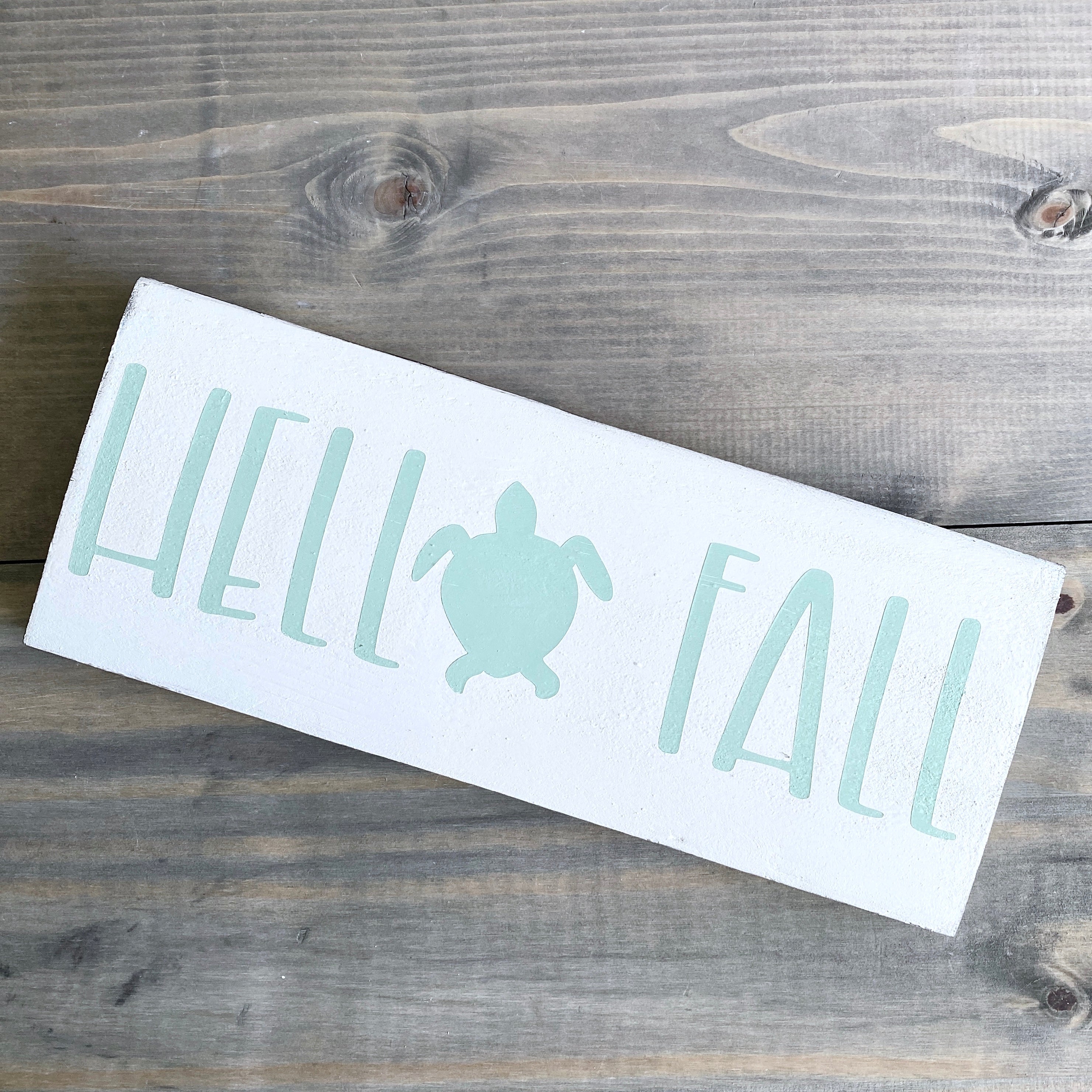 Hello Fall Sea Turtle Sign
