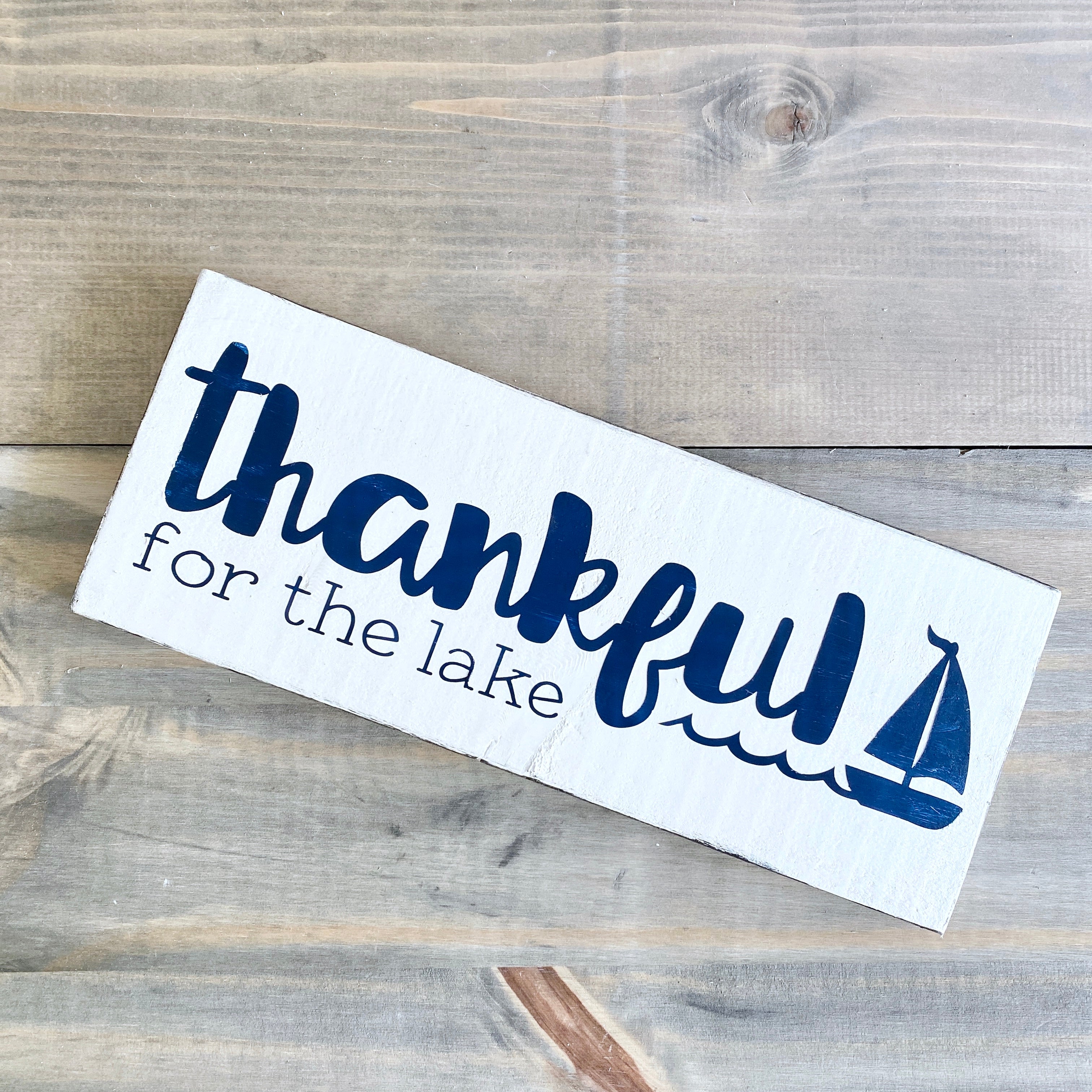 Thankful for the Lake Sign