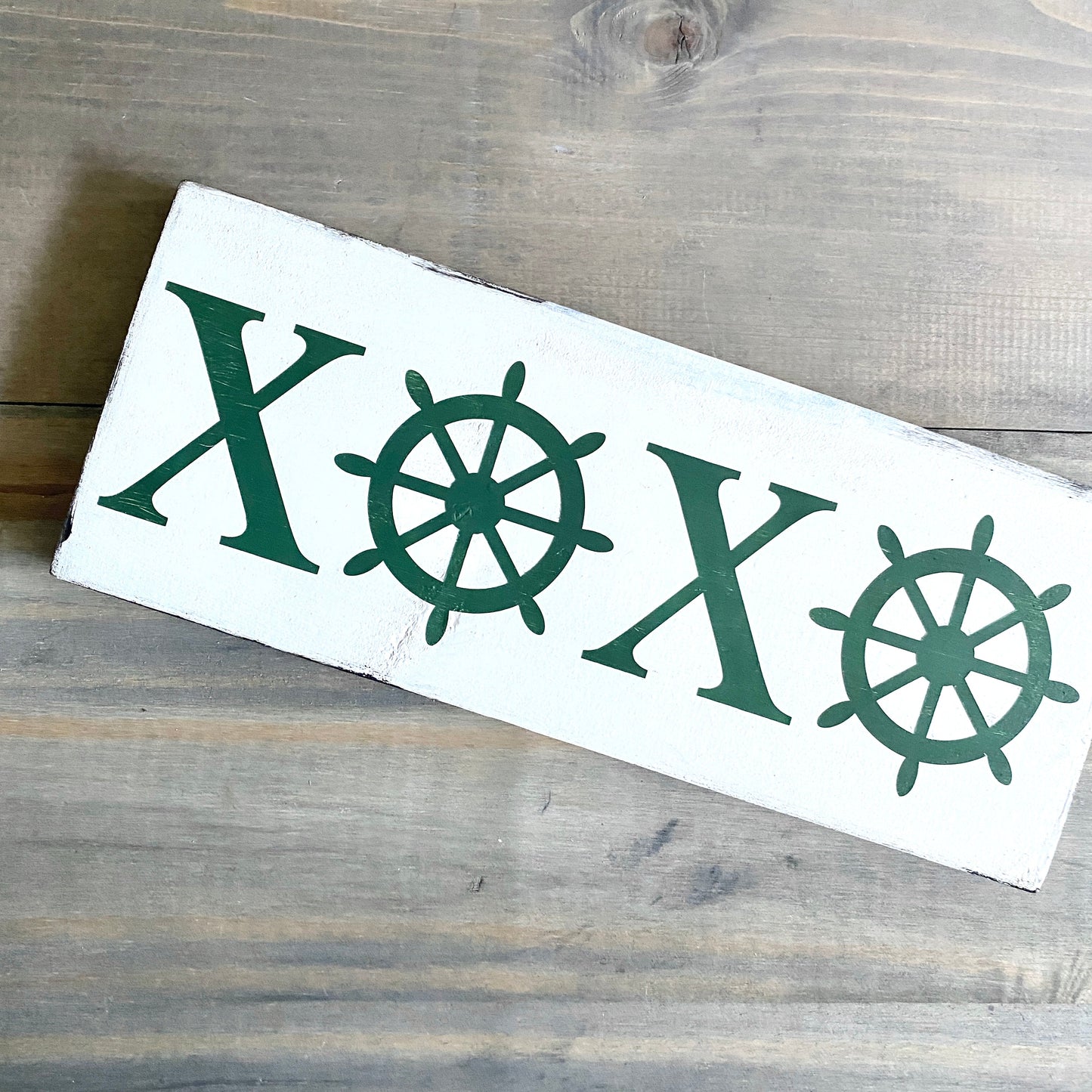 Ship Wheel XOXO Sign