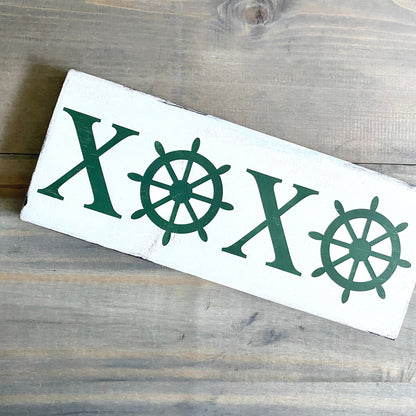 Ship Wheel XOXO Sign