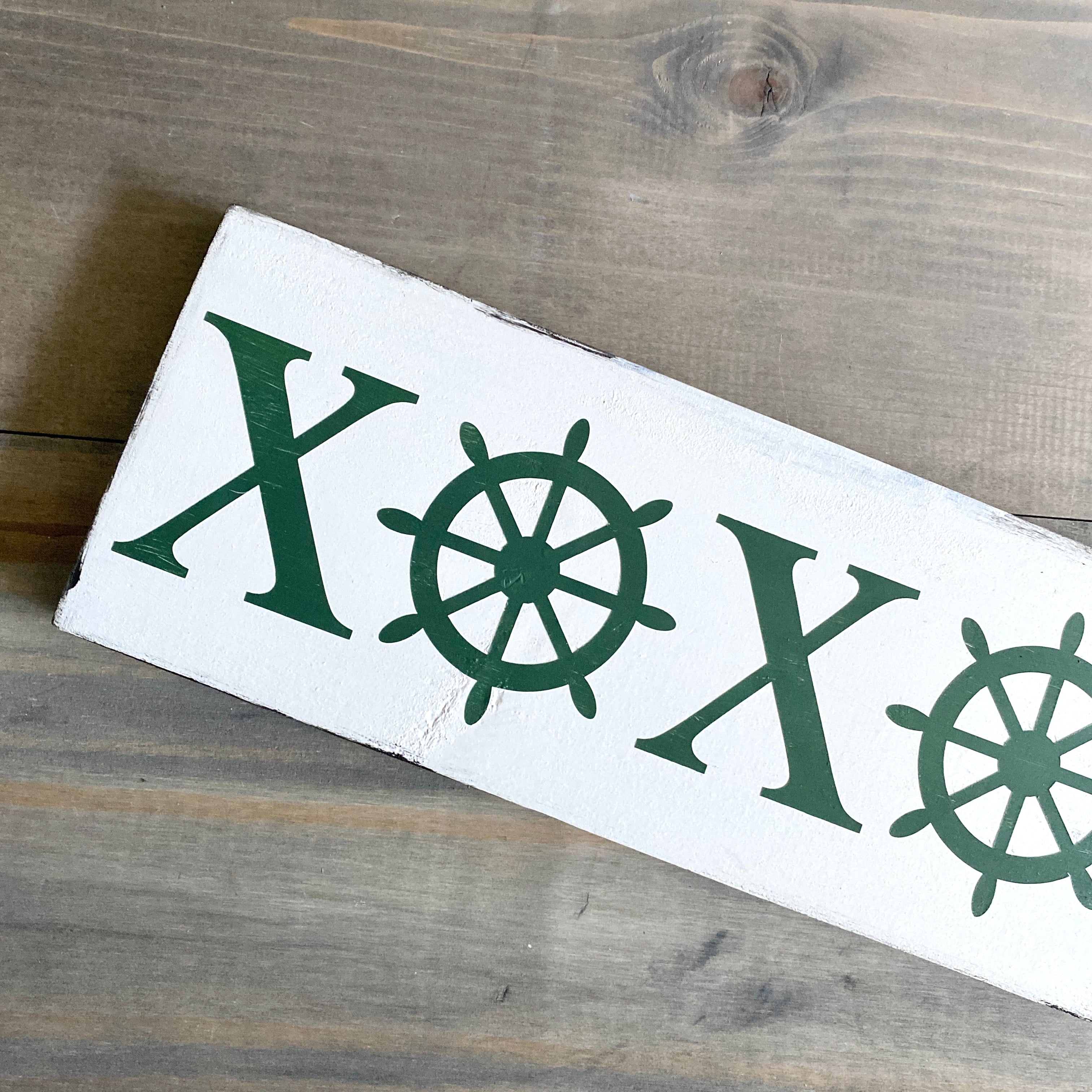Ship Wheel XOXO Sign