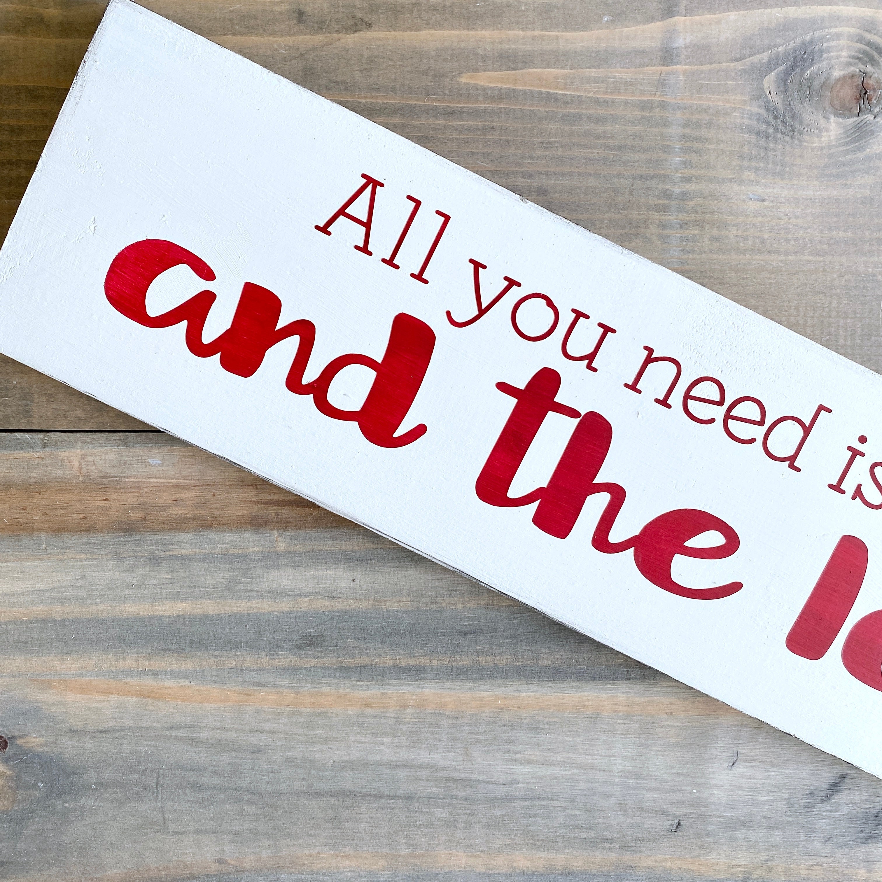 All you need is love and the lake Sign