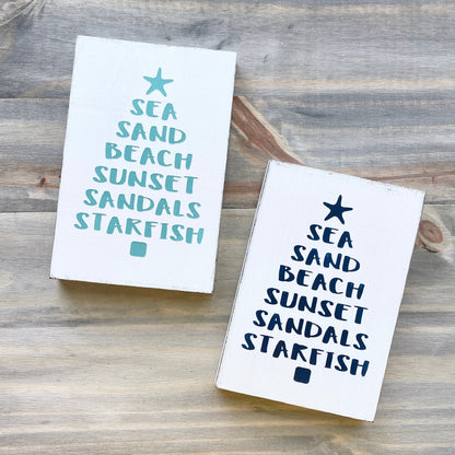 Beachy Words Christmas Sign