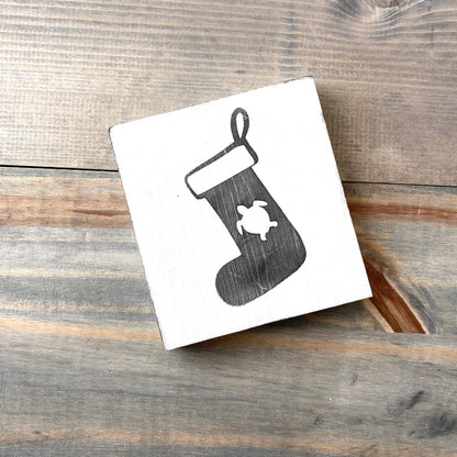 Sea Turtle Christmas Stocking Sign