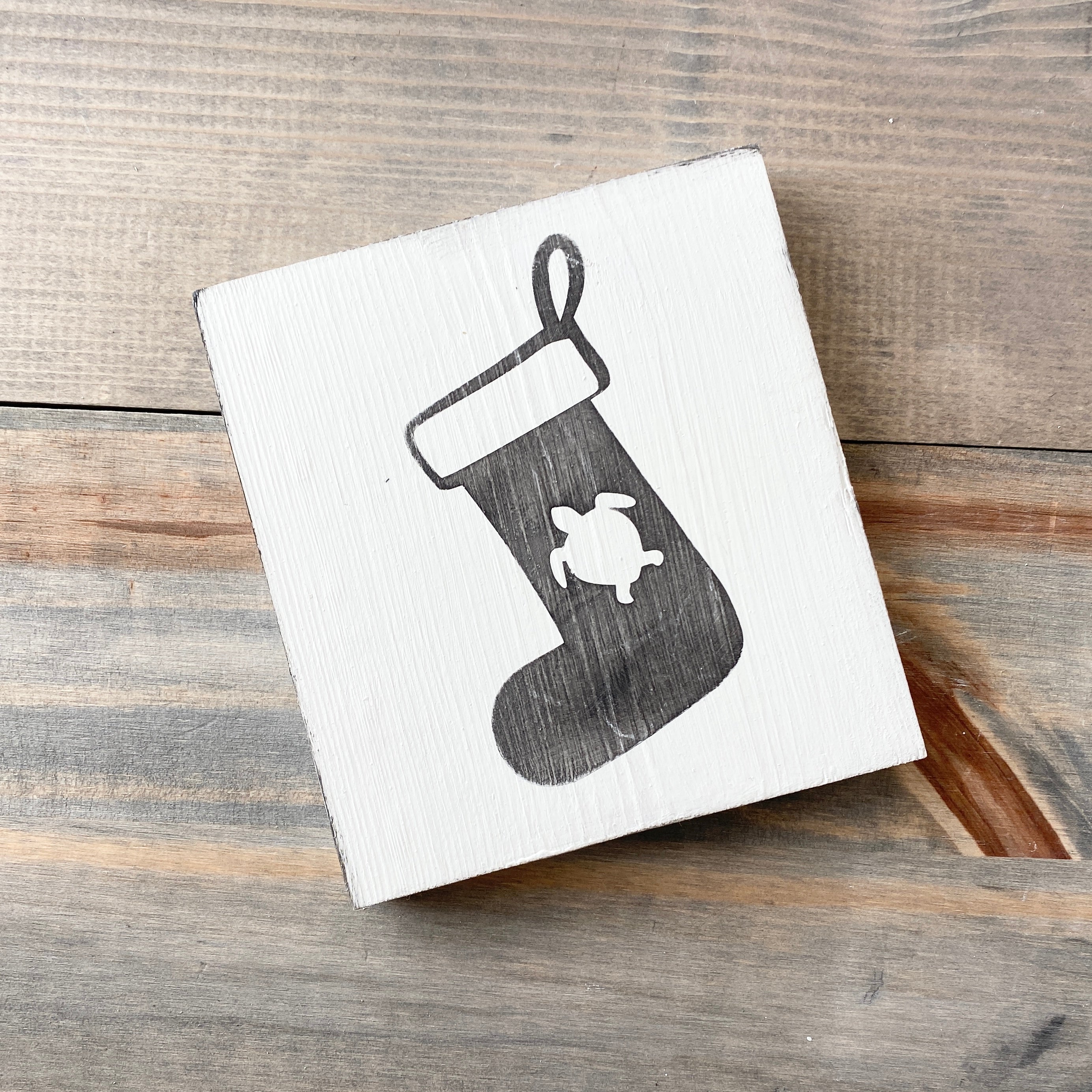 Sea Turtle Christmas Stocking Sign